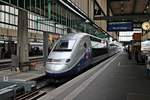 Nachdem TGV 4706 (310 012) als TGV 9573 (Paris Est - Stuttgart Hbf) im Zielbahnhof angekommen ist, wird dieser in kürze ins BW Rosenstein zu Pause fahren.