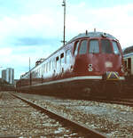 Zug der DB-Baureihe ET 56 auf dem Areal neben dem Stuttgarter Hauptbahnhof.
Datum: 31.05.1984 