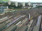 Stuttgart Hbf: Aussicht vom Bahnhofsturm auf die noch bestehende Gleisanlage (04.09.09).