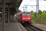 Schublok 146 204 des RE nach Aalen am 10.05.2013 bei der Ausfahrt aus Stuttgart Hbf.