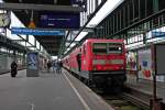 Abfahrbereit stand 143 091-7 am 10.05.2013 mit RE 19443 nach Aalen auf Gleis 14 des Stuttgarter Hauptbahnhofes.