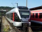 Dieser Triebzug hatte gestern eine Testfahrt gemacht. Am 27.Juli 2007 stand er im Abstellbereich des Bahnhofs Ulm Hbf.