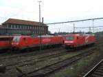 Railion 189 059-9 und Bombardier TRAXX 185 002-3 kalt    in Wanne Eickel Hbf.(03.10.2007)