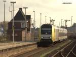 Siemens Dispolok ER20-012 mit NOB Zug aus Hamburg fährt am 17.10.2014 um 13.32 Uhr in Westerland auf Sylt ein.