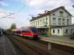 Im Bahnhof Wrth (Rhein) wartet am 02.11.2011 ein 643 auf seine Abfahrt ins franzsische Lauterbourg.