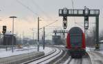 26.1.2014 Wolfen (Kr Bitterfeld). Ausfahrt RB nach Halle