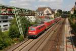111 146-7 mit RE4 am 02.07.2014 in Wuppertal Barmen.