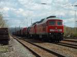 232 254+232 255+EZ 55515 (Mischer)in Zwickau als Umleiter auf dem Weg nach Nymburk am 21.4.12 