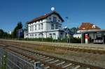 Warthausen/Oberschwaben, der stillgelegte Bahnhof beherbergt seit 1999 das Knopfmuseum, Aug.2012