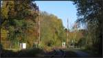 Ob sich hier nochmal die Schranken senken? Der ehemalige Bahnübergang bei Walheim / Hahn unweit von Aachen an der Kbs 482 gelegen.Szenario vom 08.Nov.14.