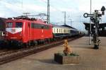 140 245-9 mit E 3024 Uelzen-Bad Bentheim auf Bahnhof Rheine am 29-08-1994.