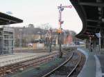 Signalanlage in Richtung Bad Harzburg  im Bereich des Bahnhofes Goslar  am 23. Dezember 2015.

