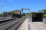 Der Eingang zur Unterführung am Bahnsteig 2 in Veitshöchheim, am 25.06.2024.