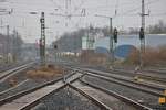 Weichenstraße am 12.01.19 in Bad Vilbel vom Bahnsteig aus fotografiert