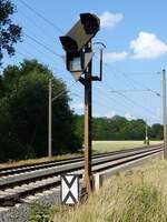 Einfahr-Vorsignal des Bf. Salzbergen aus Richtung Schüttorf, 17.06.2023