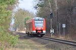 623 029 pendelte zwischen Ueckermünde und Pasewalk am 20.03.2016. Augenmerk sind die HI-Signale (HL-gesprochen) kurz vor Torgelow aus Richtung Jatznick kommend. 