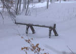 Tief im Schnee versteckt , der Prellbock in Holzhau.