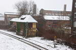 altes stillgelegtes Stellwerk in Solingen Grünewald vom 10.01.2021