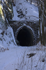 Ein Tunnel im Schwarzbachtal, der 1951 stillgelegten Schmalspurstrecke Goßdorf Kohlmühle - Hohenstein (Sachsen) 22.01.2017 10:54 Uhr.