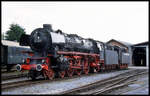 Vorbereitet für eine Sonderfahrt am nächsten Tag stand 011066 am 12.9.2003 mit zwei gefüllten Tendern im BW Hohne der Teutoburger Wald Eisenbahn in Lengerich in Westfalen.