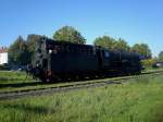 BR 01 1066 der UlmerEisenbahnFreunde mit Sonderzug zu Besuch in Breisach am Rhein, das Flaggschiff der deutschen Dampfloks wurde 1940 bei BMAG gebaut, bekam 1957 eine lfeuerung, hat 2470 PS, 24m