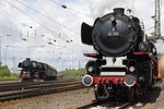 01 1066 mit Westfalendampfsonderzug und 01 150 im DB Museum Koblenz Lützel, am 18.06.2016.