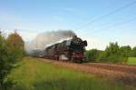 Schnellzug Dampf auf der Rollbahn bei Tecklenburg Leeden am 25.5.2013.