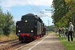 Lokportrait von EFZ 01 519, als diese am Morgen des 29.07.2017 an den Dampfzug von der IG 3Seenbahn e.V.