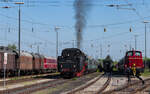 01 180 und V60 661 im Bahnhof Nördlingen 9.5.24.