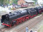 Dampfloks 01 066 und 01 202 abfahrbereit im Bahnhof Neuenmarkt- Wirsberg, bei der Jubilumsfeier 160 Jahre Schiefe Ebene