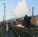 01 202 und 41 018 beim Rangieren in Hausach 3.1.09