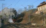 41 018 und 01 202 und 58 311 (Zugschluss) mit ihrem Sonderzug anlsslich des Dreiknigsdampf beim 40,1 3.1.09