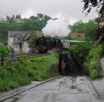 01 118 der Frankfurter historischen Eisenbahn auf Durchreise in Diez/Lahn.