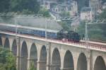 10 Juni 2007 Sonderzug mit 01 118 auf dem Viaduc Pulvermuhle 400m vom Hbf Luxemburg entfernt bei der Ausfahrt nach Ettelbruck