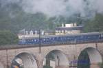 10 Juni 2007 Zugende mit Salonwagen vom Sonderzug mit 01 118 auf dem Viaduc Pfaffenthal auf der Rckfahrt vom Eisenbahnfest Ettelbrck etwa 1km vom Hbf Luxemburg entfernt