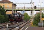 01 118 der Historischen Eisenbahn Frankfurt am Abend des 06.09.2014 auf Rangierfahrt im Schweinfurter Hauptbahnhof.