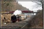 01 2066 und 001 180 mit einer Überführung zum Dresdener Dampfloktreffen hier in Jößnitz am 16.04