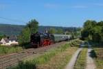 Aufgrund von Bauarbeiten zwischen Aschaffenburg und Würzburg musste der Sonderzug der historischen Eisenbahn Frankfurt nach Schweinfurt mit 01 118 über das Sinntal umgeleitet werden.