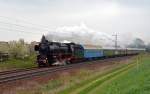 01 150 führte am 12.04.14 den ersten der beiden Jubiläums-Sonderzug von Dresden nach Riesa durch Zeithain. Die Strecke Leipzig-Dresden feierte 175 jähriges Bestehen.