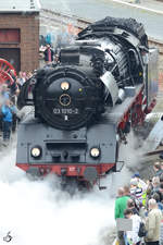 Die Dampflokomotive 03 1010-2 auf dem Gelände des Eisenbahnmuseums in Dresden. (April 2014)