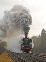 03 1010 near Eisenach early in the morning on the 31st of October in 2008 - Plandampf organized by Team Lo-Rie on Werrabahn 30-10/01-11 in 2008