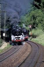 03 1010 und 01 1066   Parallelfahrt am 06.96 auf der Geislinger Steige