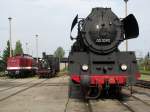 Zweimal Dampf und einmal Diesel , Dampflok 03 1090 und 91134 und eine Lok der BR V100143 anlslich einer Ausstellung im ehemaligen BW Schwerin am 24.09.2010