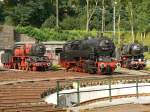 03 2155-4 / 95 0009-1 und 44 1681 im September 2010 im alten BW Dieringhausen beim Herbstfest.