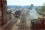 Bahnhof Rathenow mit Sonderzug, um 1980