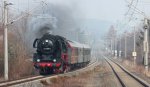 03 2155-4 der IG Damplok Nossen mit dem DPE 75938, auf dem Weg von Nossen nach Greiz, hier bei der Durchfahrt in Zwickau Plbitz. 31.03.2013