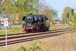 Die 03 2155-4 auf dem Grenzbahnhof Lcknitz, zum 150.