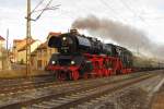 DB Museum 03 1010-2 mit dem  Ski- und Rodel-Express  DPE 80344 von Leipzig Hbf nach Oberhof (Thr), am 11.01.2014 in Erfurt Bischleben.