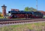 Die Lok 03 2155 beim Rangieren auf dem Bahnhof Löcknitz.