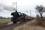 Hinten am Dampfsonderzug am 10.03.2012 schiebt die 03 1010.